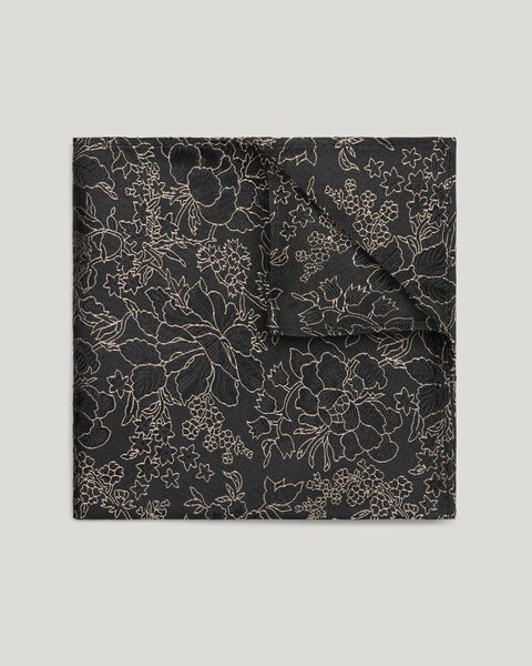 Floral Jacquard Silk Pocket Square 